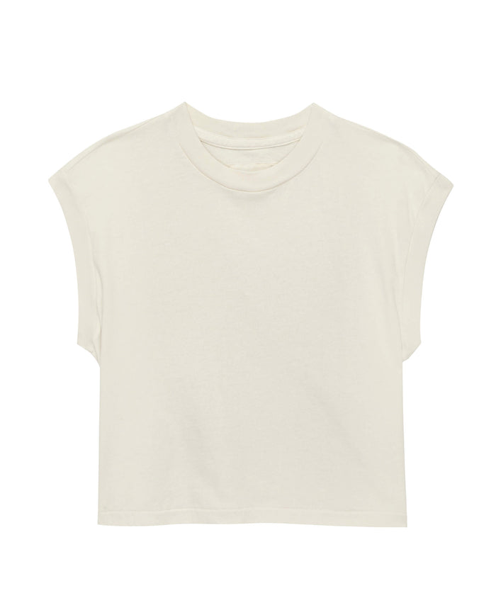 The Square Tee. -- Washed White TEES THE GREAT. SU23 CORE KNITS