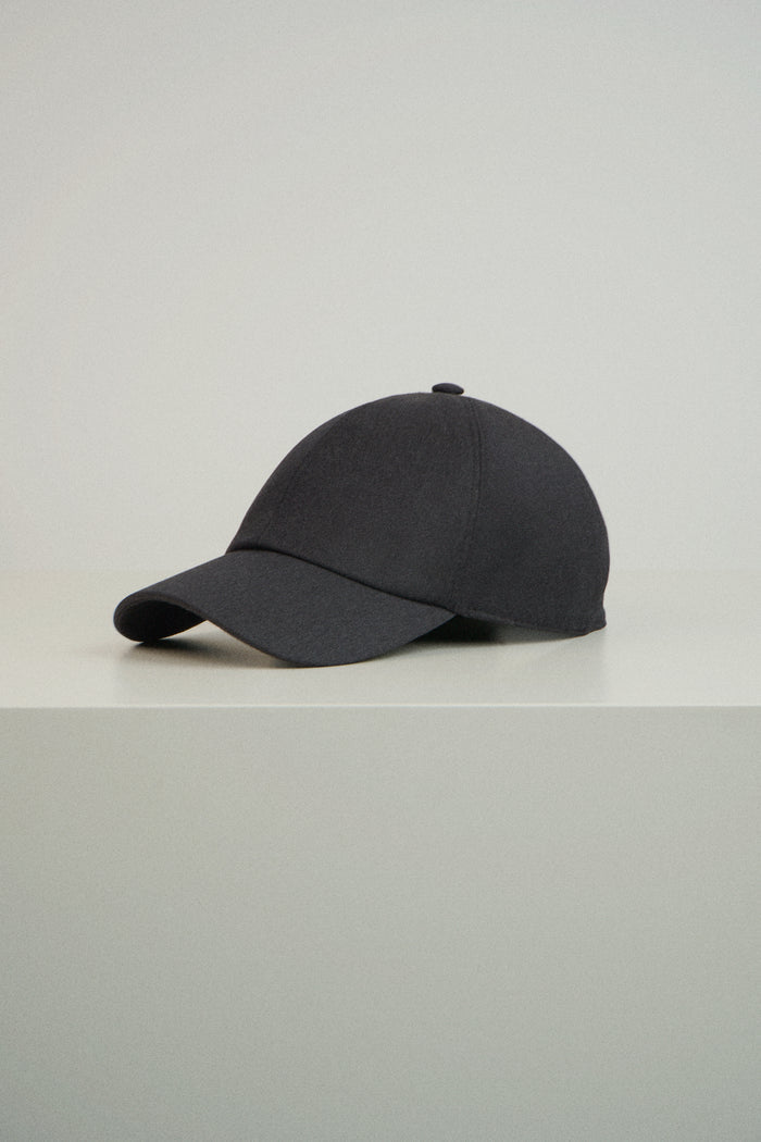 wool grey baseball cap on a light background