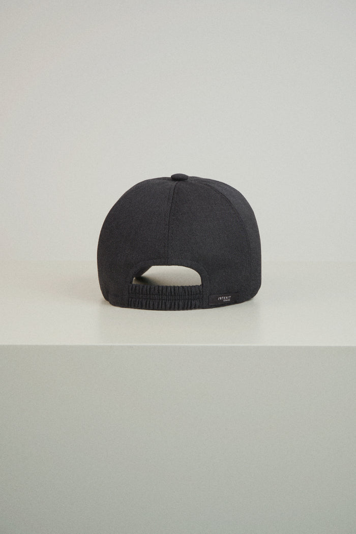 grey merino wool baseball hat on a light gray background