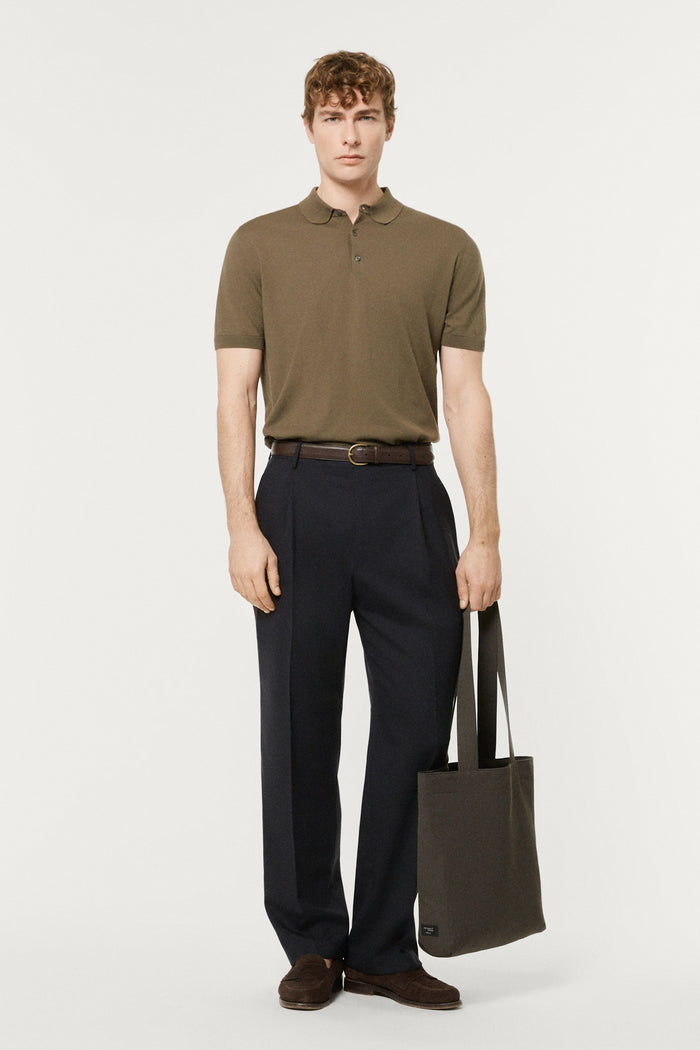 The Twill Wool Tote Bag dark green