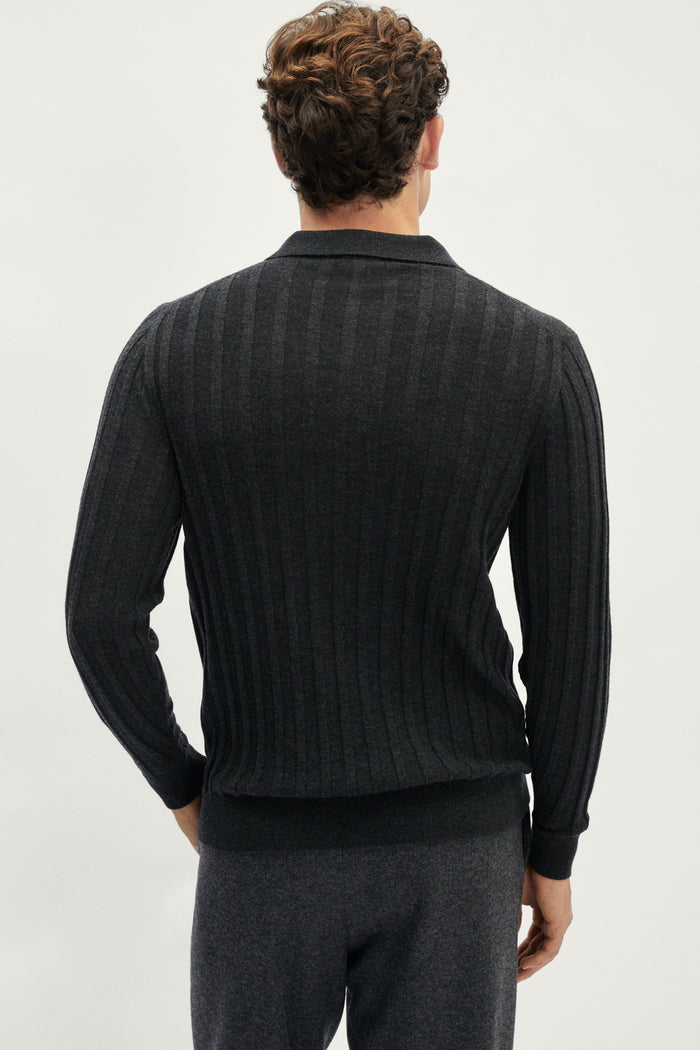 The Ultrasoft Ribbed Polo - grey