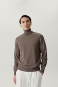 the ultrasoft roll neck sweater brown melange