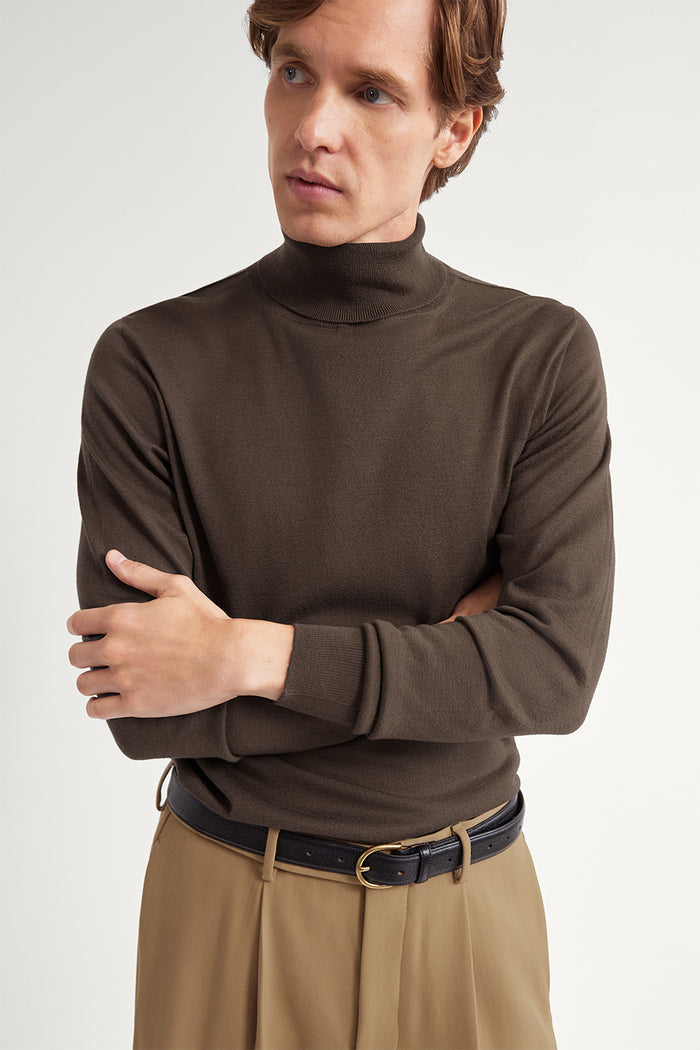 The Ultrasoft Roll-Neck Sweater Clay