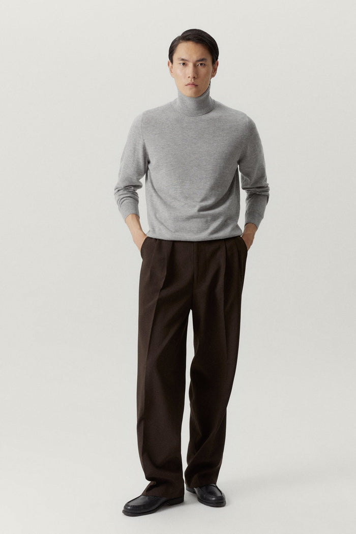 the ultrasoft roll neck sweater grey melange