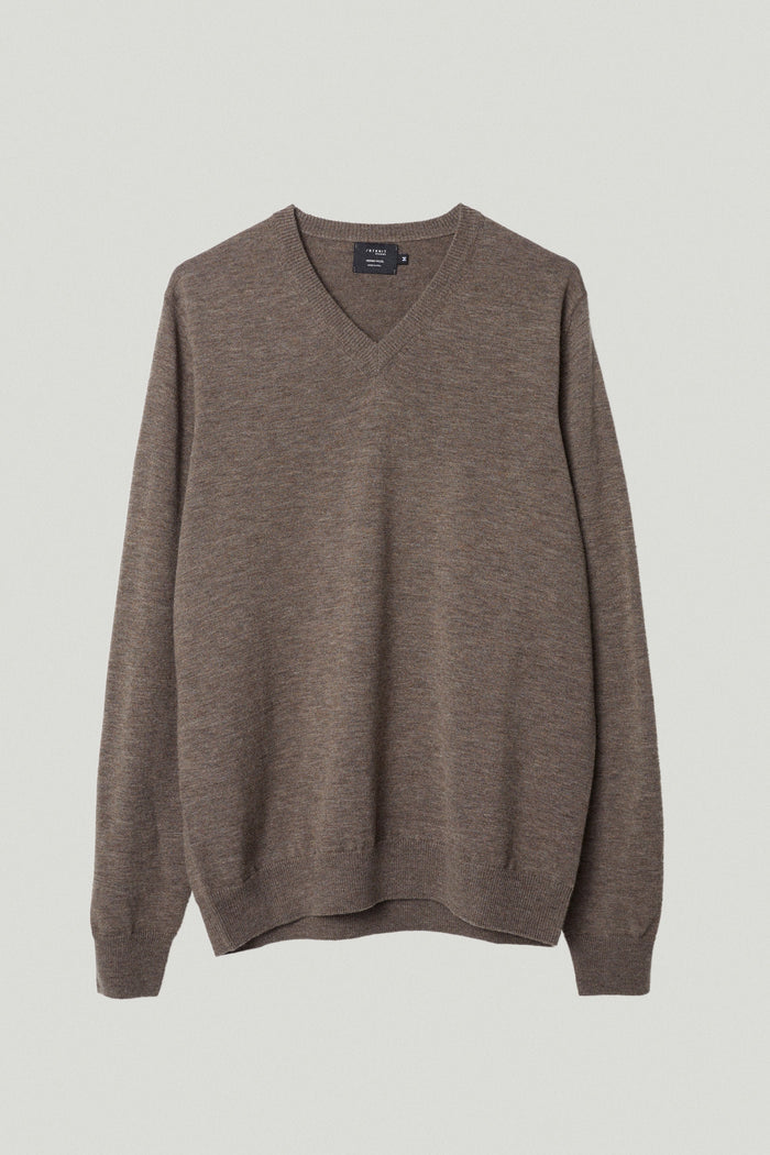 the ultrasoft v neck sweater brown melange