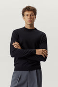 the ultrasoft wool mock neck black