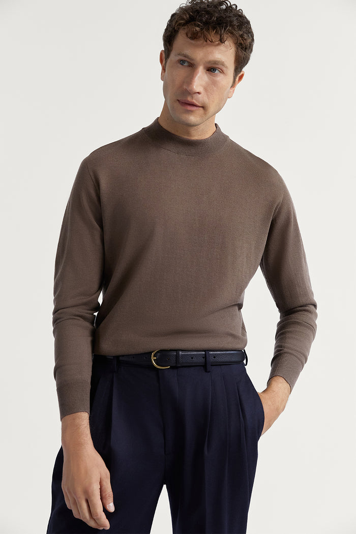 The Ultrasoft Wool Mock-Neck Clay