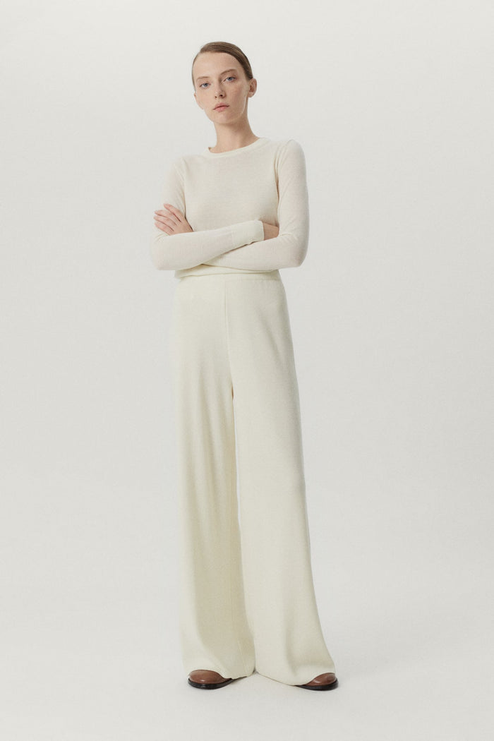 the ultrasoft wool palazzo pants natural white