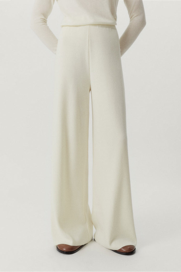 the ultrasoft wool palazzo pants natural white