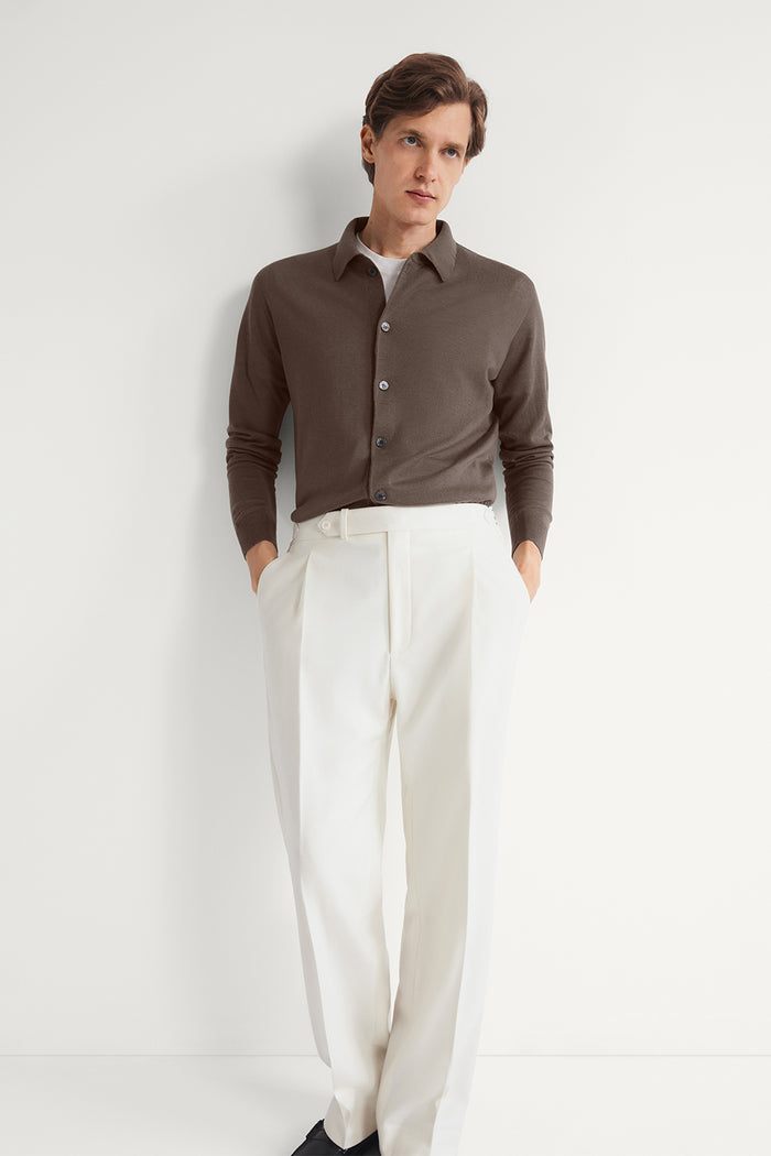 The Ultrasoft Wool Polo Shirt Clay