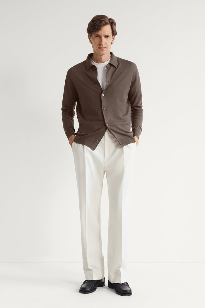 The Ultrasoft Wool Polo Shirt Clay