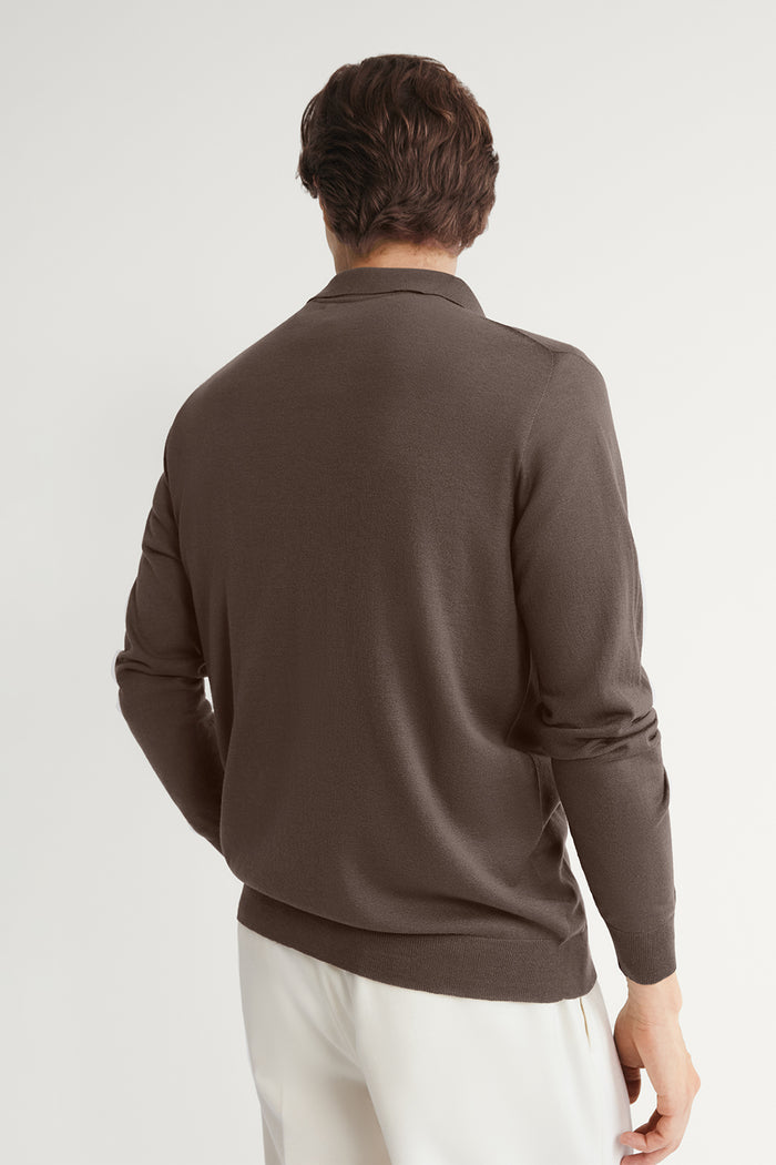 The Ultrasoft Wool Polo Shirt Clay