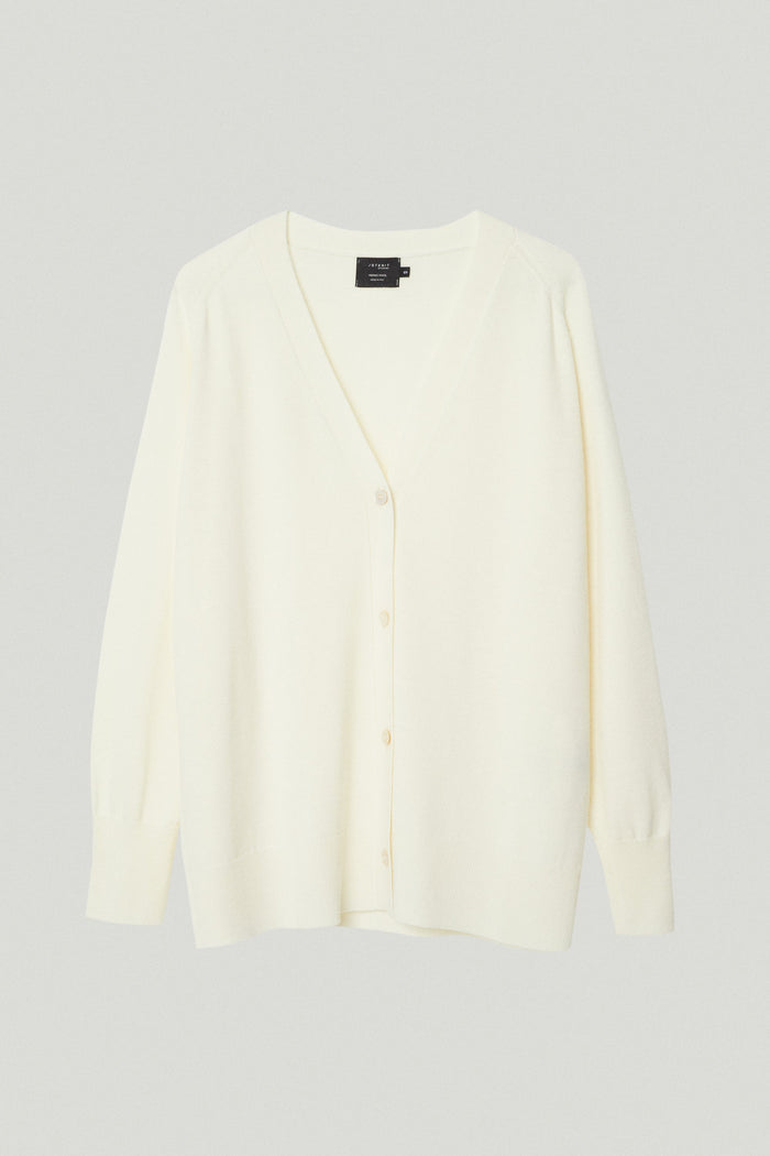 the ultrasoft wool relaxed cardigan natural white