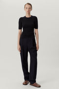 the ultrasoft wool ribbed t shirt midnight blue
