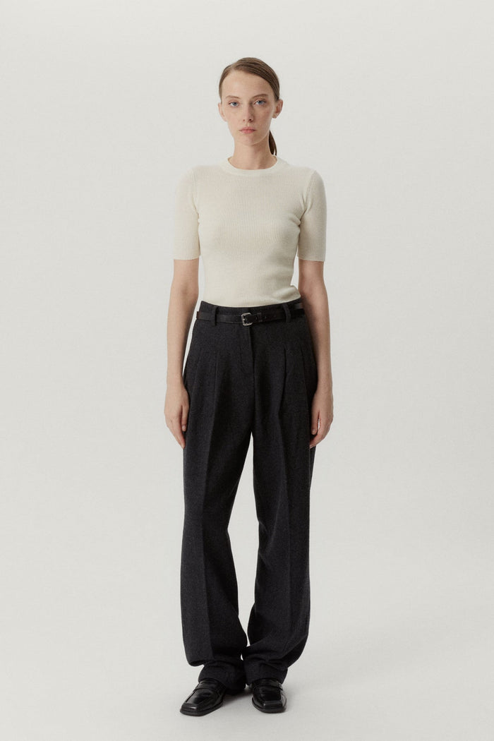 the ultrasoft wool ribbed t shirt natural white