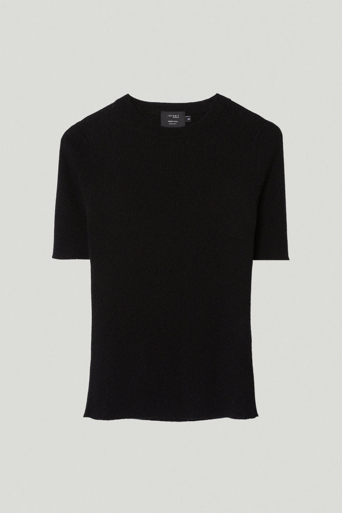the ultrasoft wool ribbed t shirt black