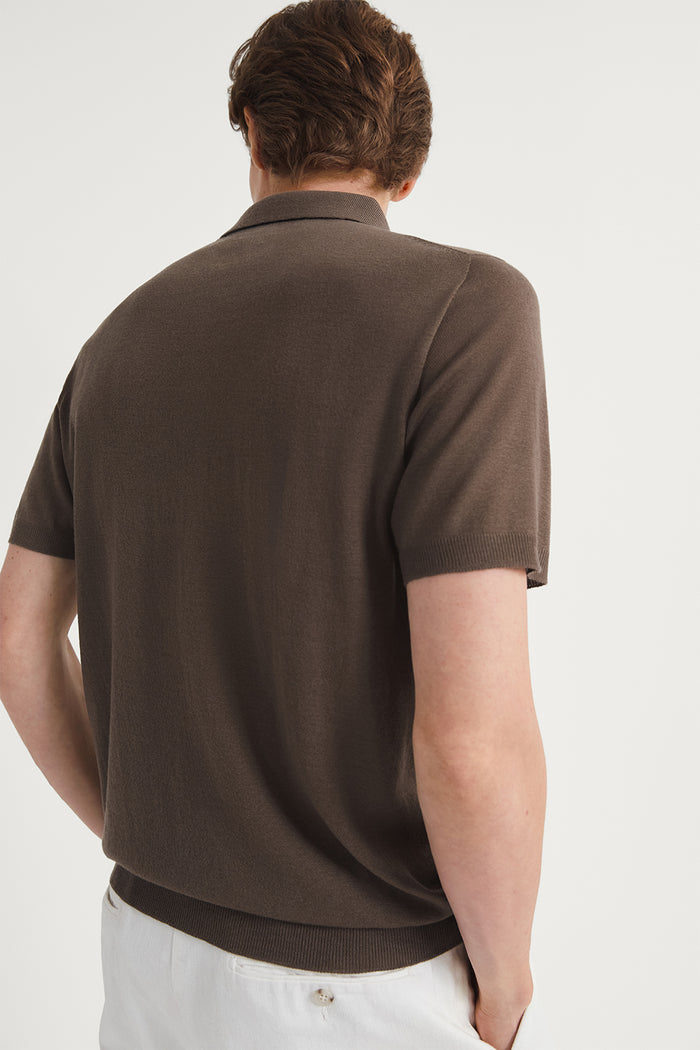 The Ultrasoft Wool Short Sleeve Polo Clay