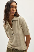 the upcycled linen polo undyed greige