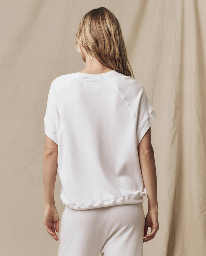 The Wedge Sweatshirt. Solid -- True White SWEATSHIRTS THE GREAT. SU24 KNITS