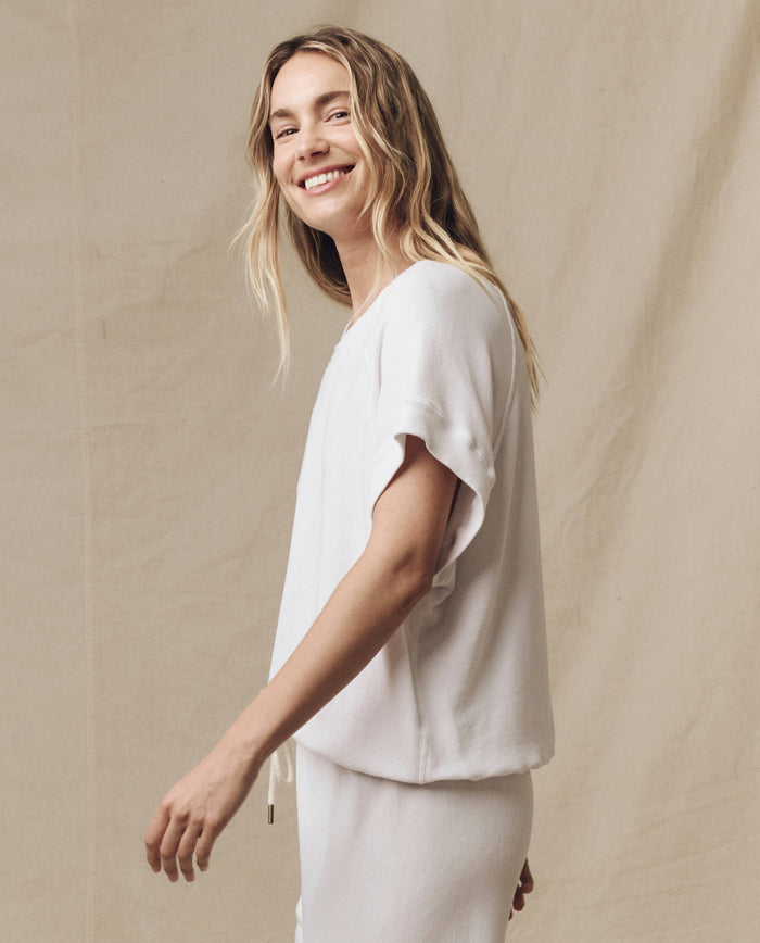 The Wedge Sweatshirt. Solid -- True White SWEATSHIRTS THE GREAT. SU24 KNITS
