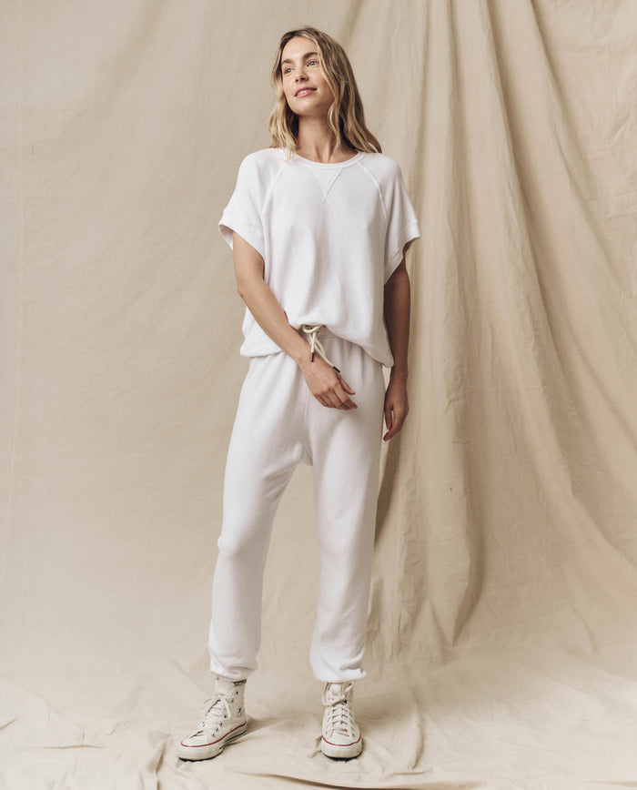 The Wedge Sweatshirt. Solid -- True White SWEATSHIRTS THE GREAT. SU24 KNITS