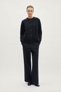 The Woolen Crewneck Ribbed Cardigan