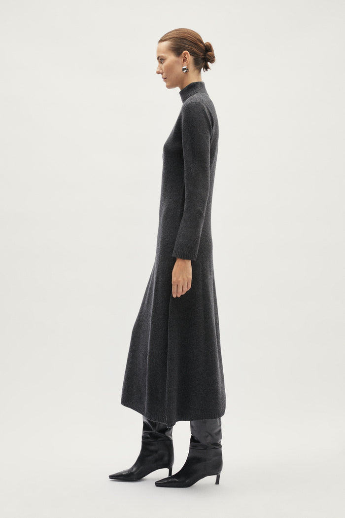 The Woolen Flared Dress - grey