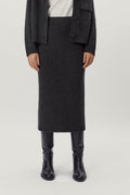 the woolen pencil skirt ash grey