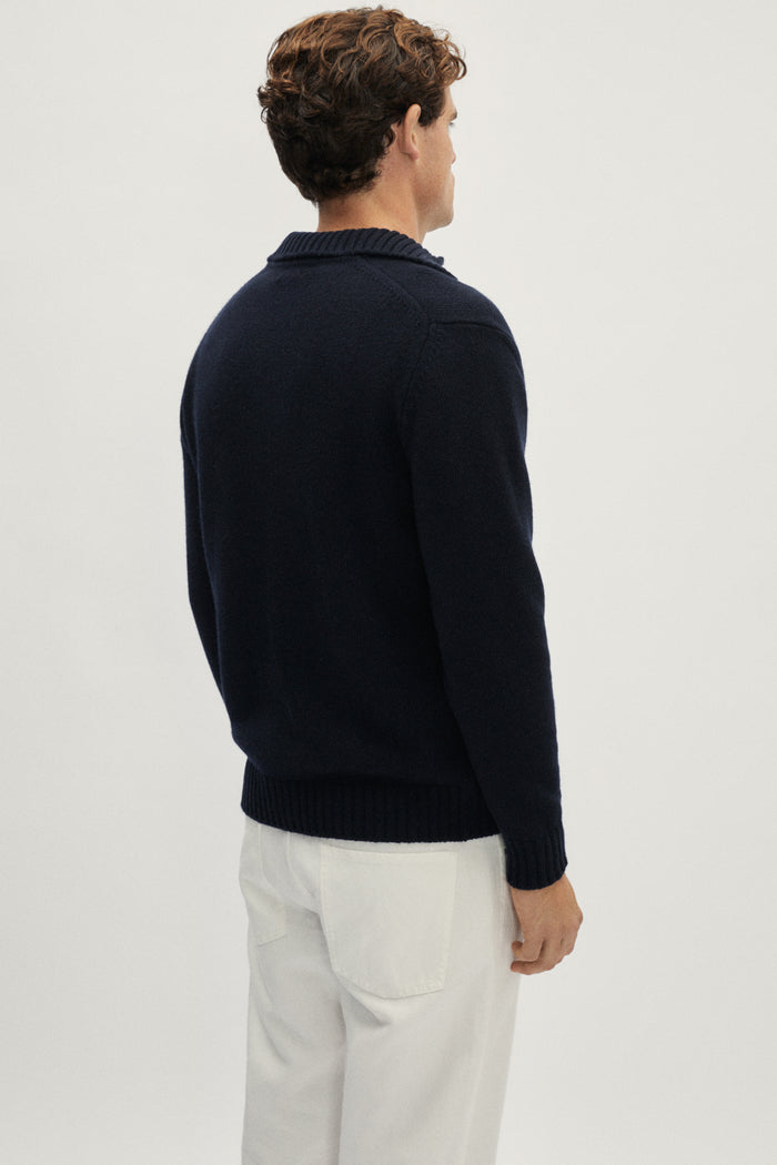 The Woolen Polo - blue navy