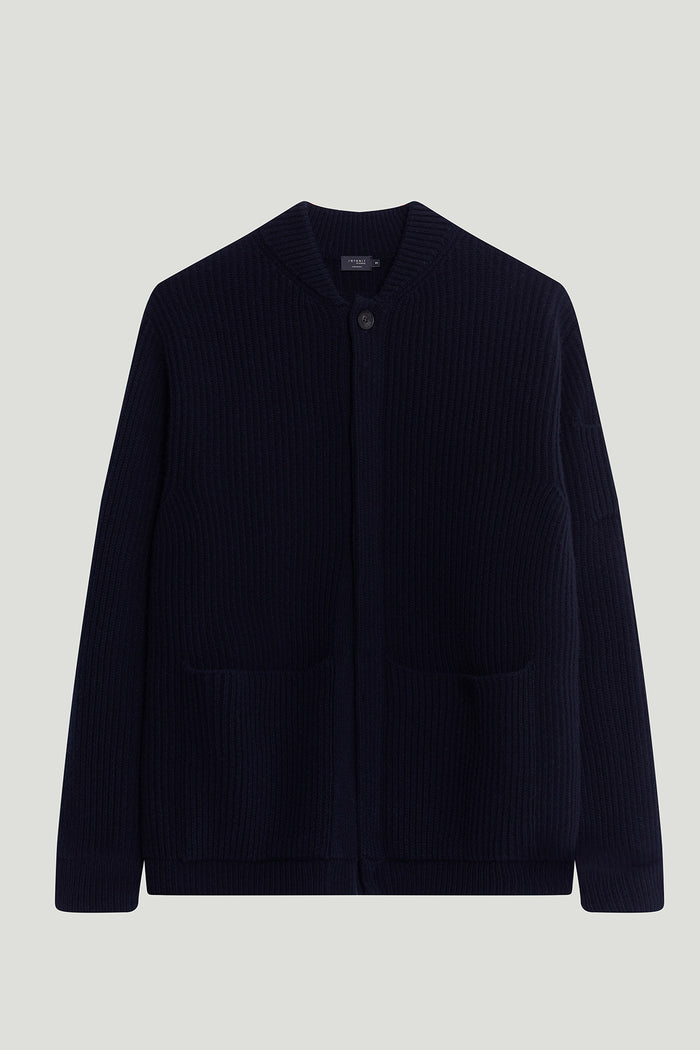 The Woolen Ribbed Bomber abyss blue