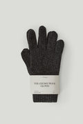 the woolen ribbed gloves ash grey