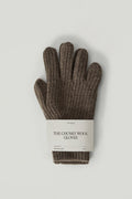 the woolen ribbed gloves taupe