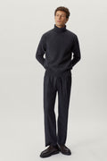 the woolen roll neck ash grey