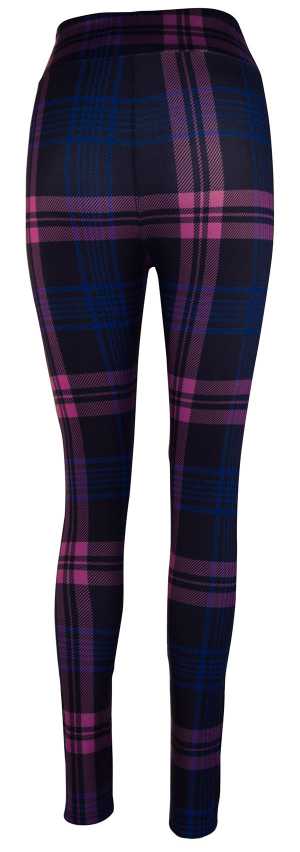 Women's leggings featuring sophisticated deep purple Thistle Tartan pattern