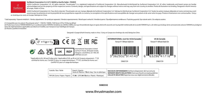 Thrustmaster Ferrari F1 Wheel Add-On | Racing Game Wheel Add-On | PC/PS3/PS4/Xbox One