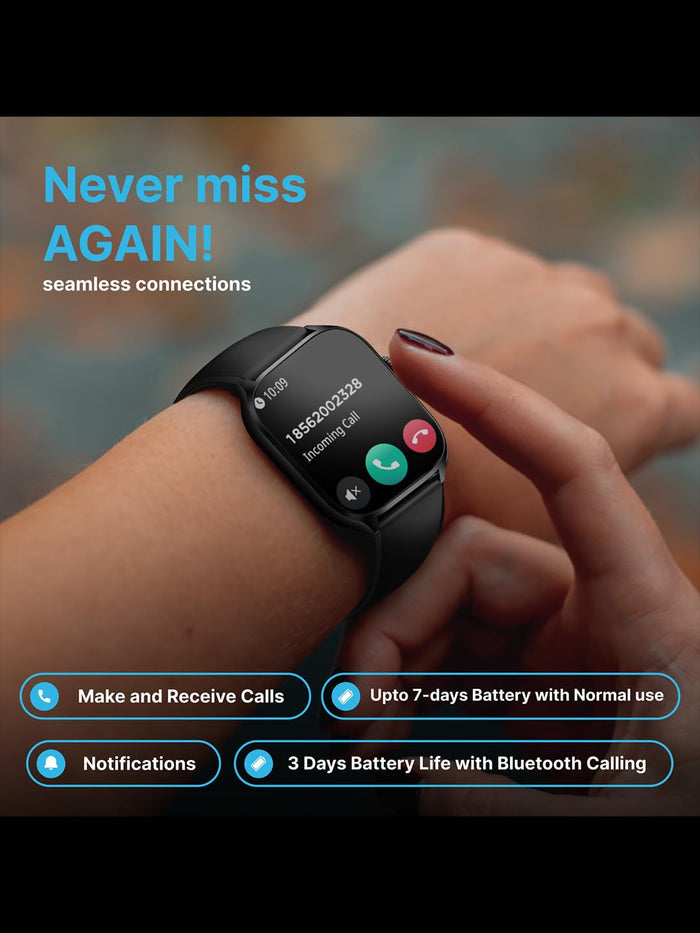 TIMEX iConnect Calling Max 2.01"(5.1cm) Display with Functional Crown and BT Calling Smartwatch for Unisex - TWIXW1300T