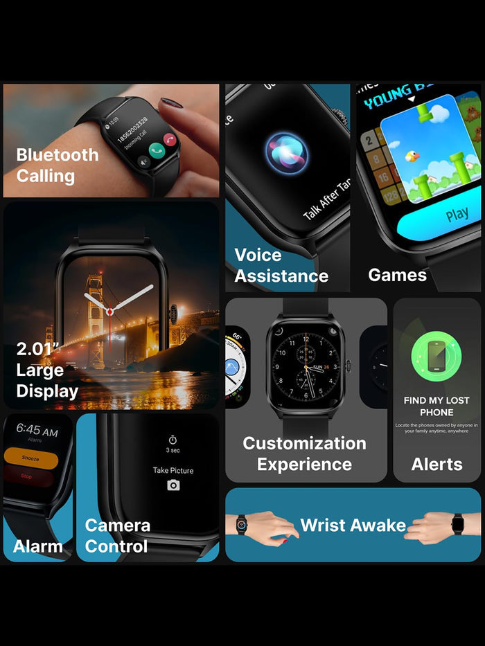TIMEX iConnect Calling Max 2.01"(5.1cm) Display with Functional Crown and BT Calling Smartwatch for Unisex - TWIXW1300T