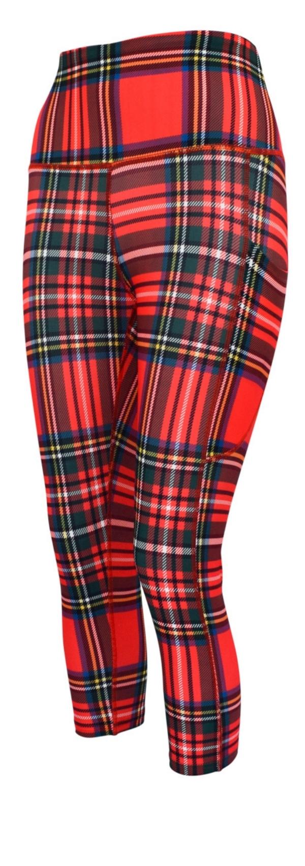 Traditional tartan leggings with deep side pockets and structured stitching for a timeless stylish look