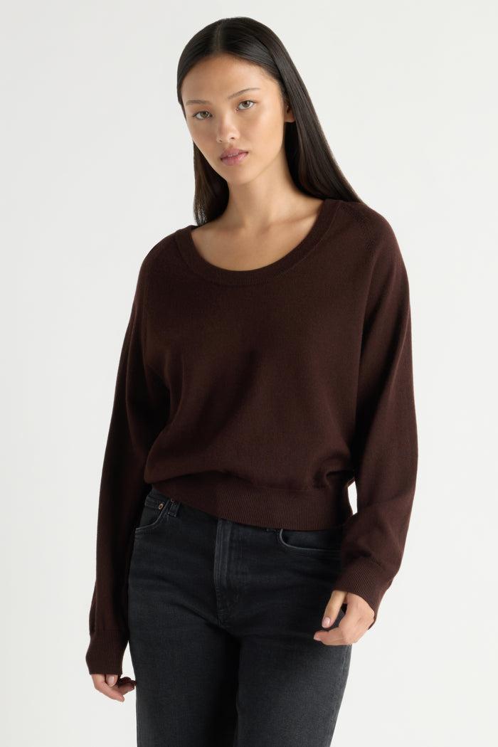 May-Li | Trista Lightweight Wool U-Neck Sweater in Size Small