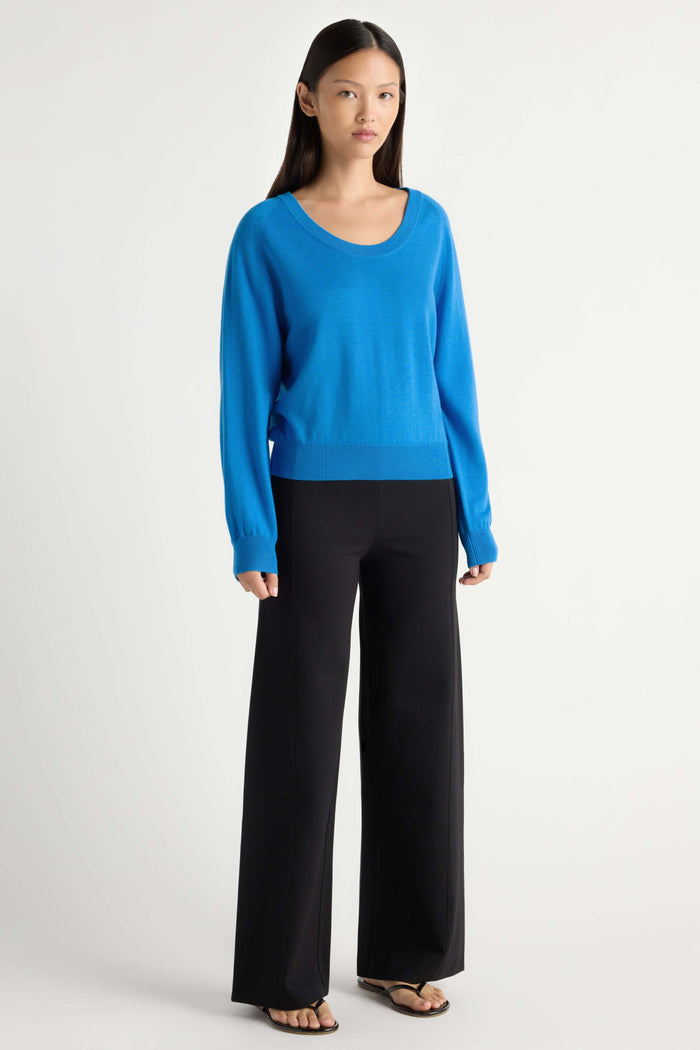 May-Li | Trista Lightweight Wool U-Neck Sweater in Size Small