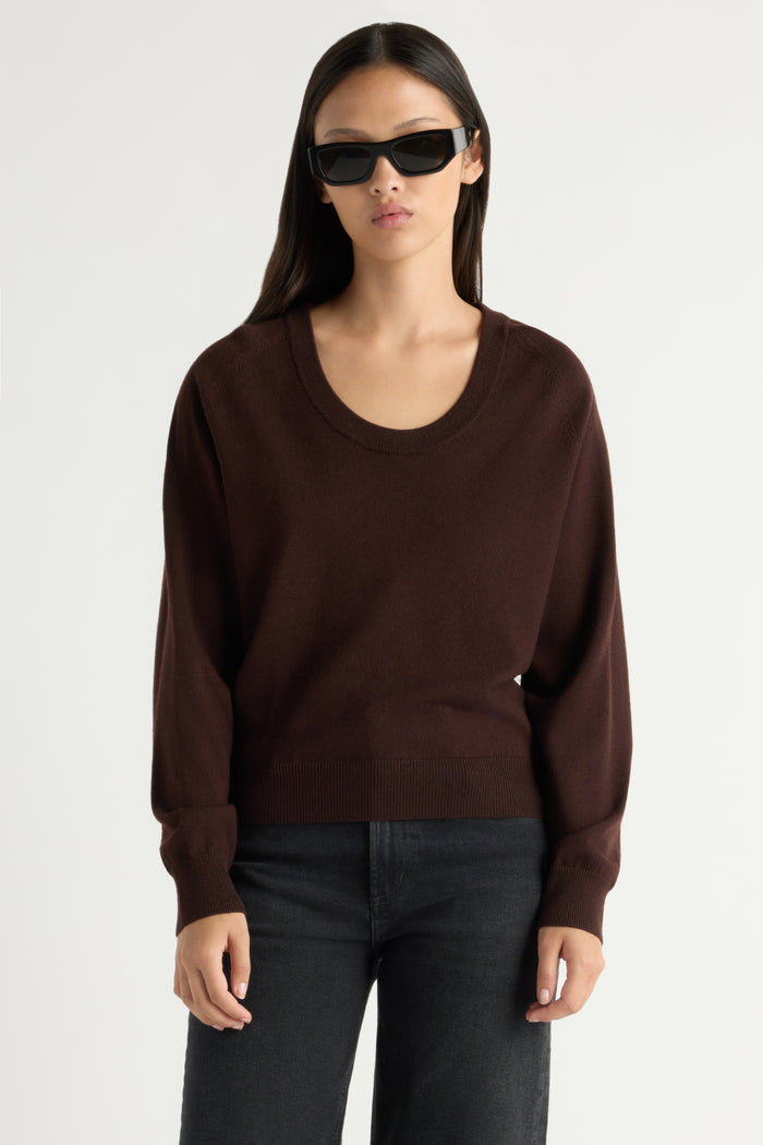May-Li | Trista Lightweight Wool U-Neck Sweater in Size Small
