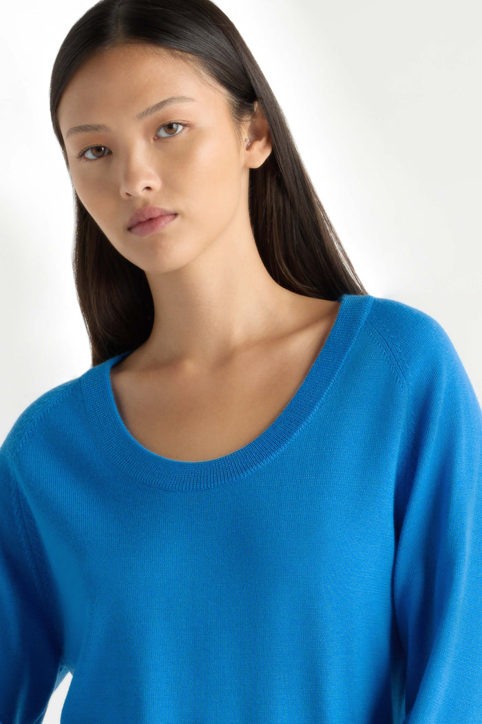 May-Li | Trista Lightweight Wool U-Neck Sweater in Size Small