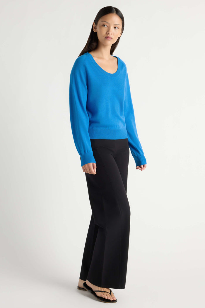 May-Li | Trista Lightweight Wool U-Neck Sweater in Size Small