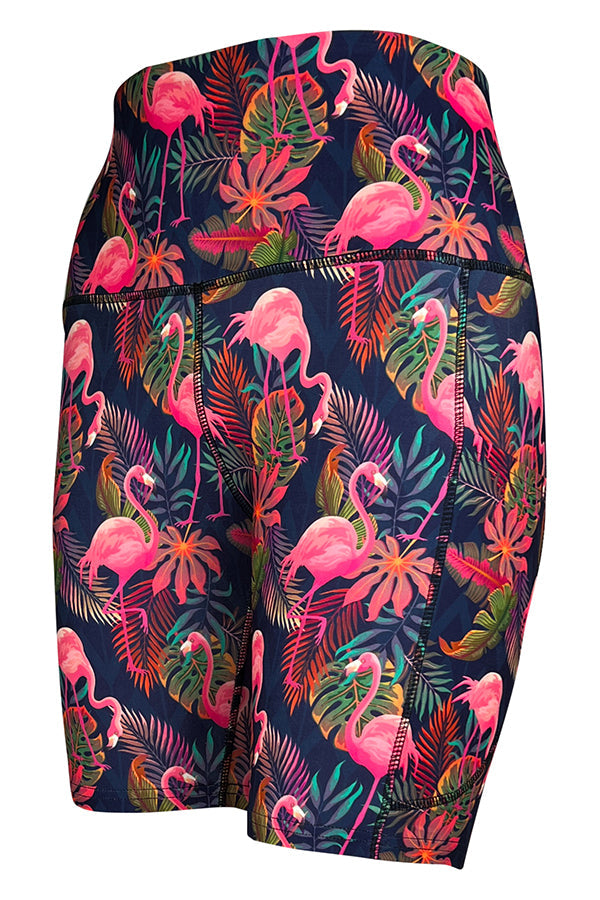 Tropical Flamingo Shorts + Pockets-Pocket Shorts