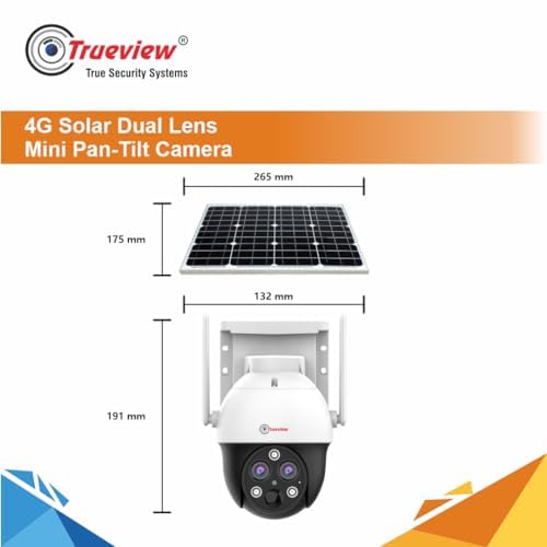 Trueview 4G Solar Security Camera | Wireless PTZ CCTV | 1296p Outdoor Waterproof Surveillance (4G Dual Lens Solar Mini Pan Tilt Camera) - Unboxify