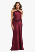 "Veronica" Satin Spaghetti Gown