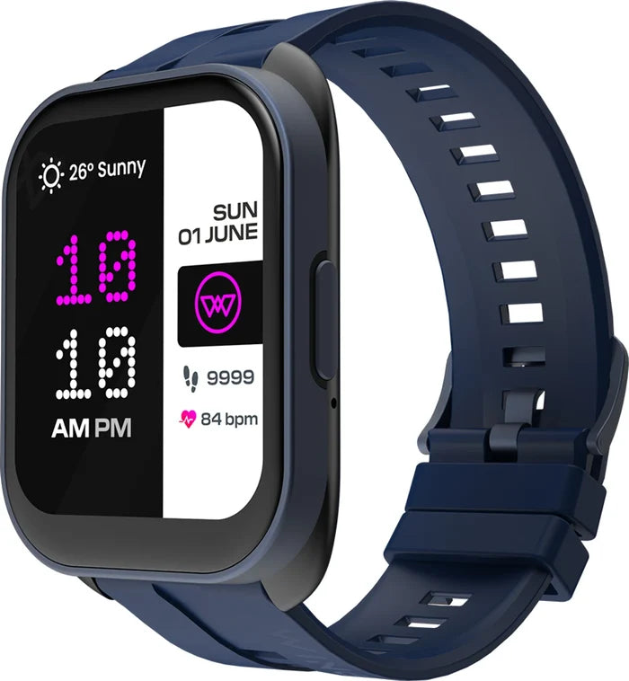 Wings 2.01 Made In India HD Smartwatch (Blue Strap, One Size)