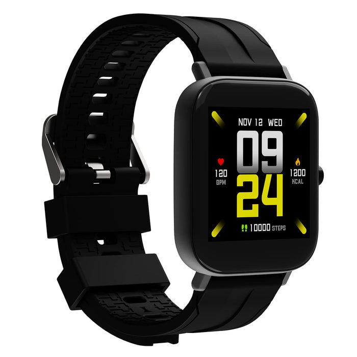 Wings Strive 100 with Real SPO2 1.4 inch Large Display Smartwatch (Black Strap, Free)