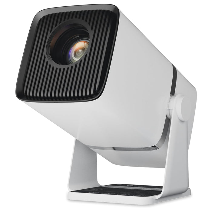 WZATCO Yuva Go Plus, Full HD 1080p Native, Android 13.0 Smart Home Projector 4k Ultra HD, Rotatable Design, Auto & 4D Keystone with Netflix, Prime etc, WiFi 6 & BT, Screen Mirroring, ARC, White - Unboxify