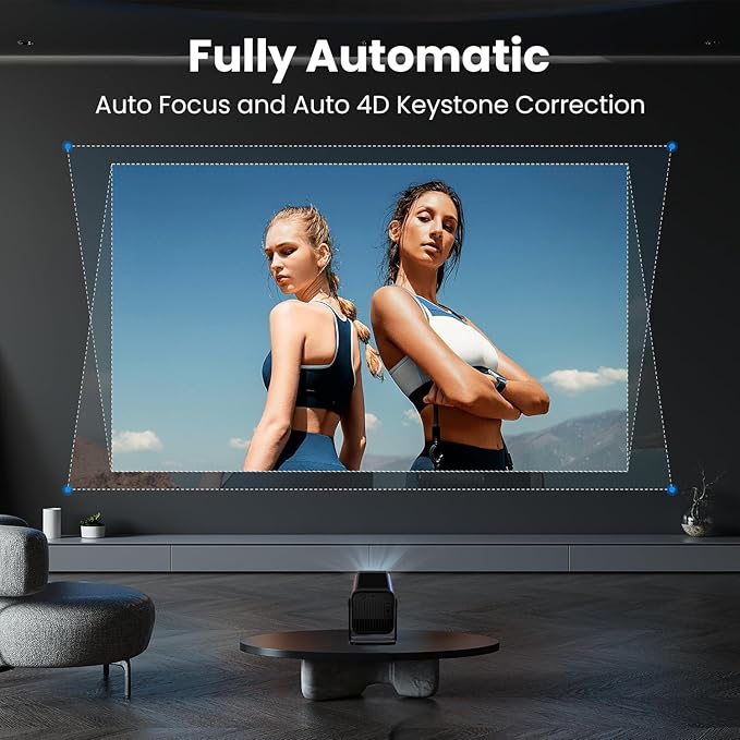 WZATCO Yuva Go Pro Fully Automatic Native 1080P Android 13.0 Smart Projector, Auto Focus, Auto 4D Keystone, 12000 Lumens, 4K HDR Support, Rotatable Design, WiFi 6 & BT, Screen Mirroring, ARC - Unboxify